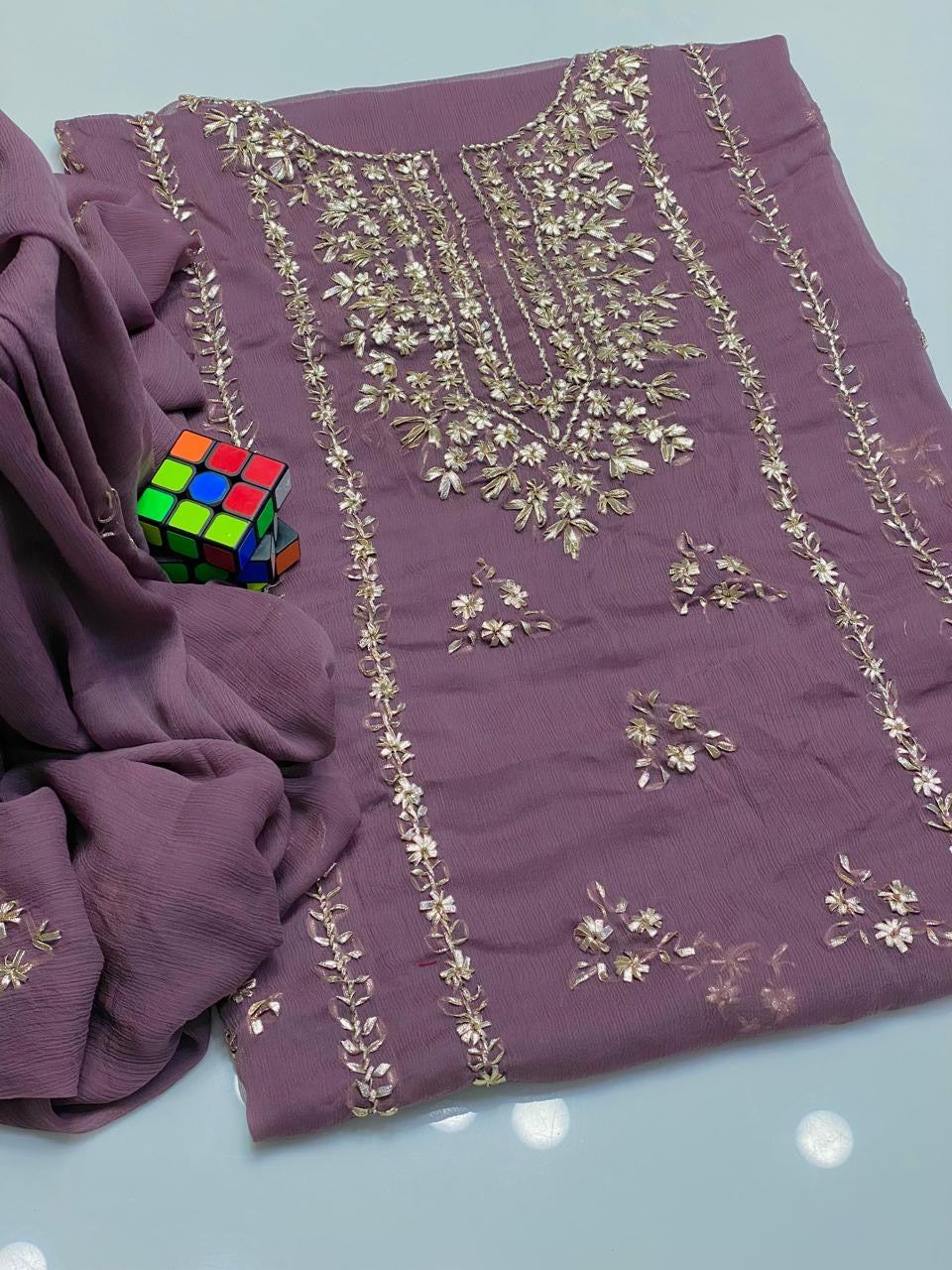 Stuff Soft Bamber Chiffon - 2 Pcs Dress