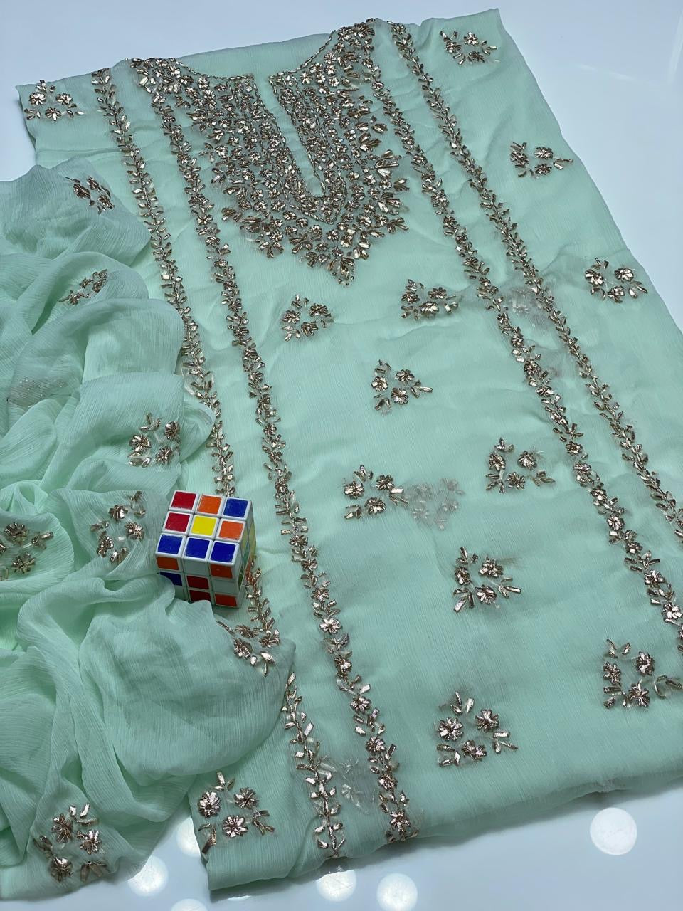 Stuff Soft Bamber Chiffon - 2 Pcs Dress