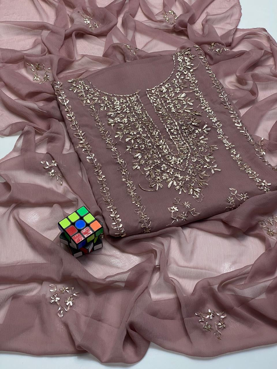 Stuff Soft Bamber Chiffon - 2 Pcs Dress