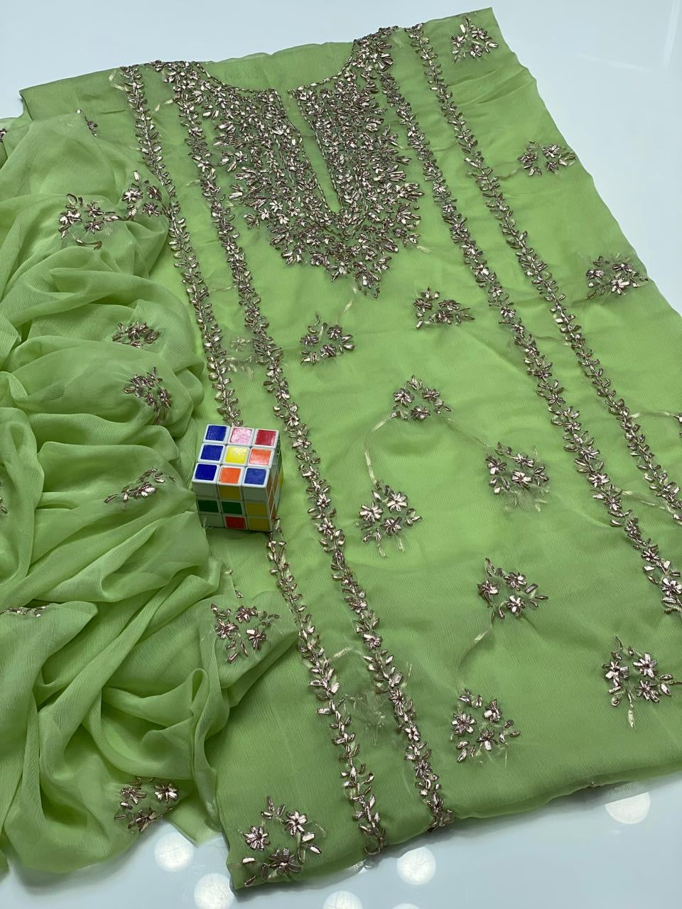 Stuff Soft Bamber Chiffon - 2 Pcs Dress