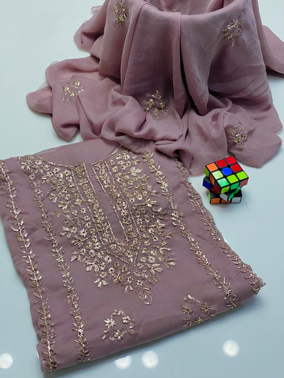 Stuff Soft Bamber Chiffon - 2 Pcs Dress