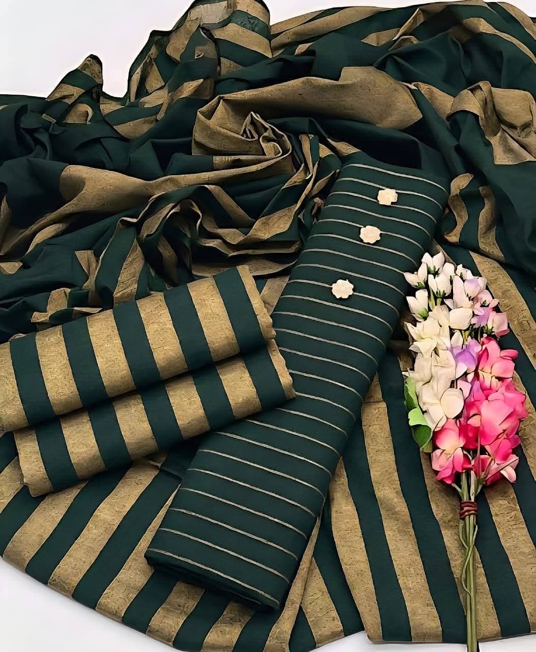 Bottle Green Marina suit fabric detail