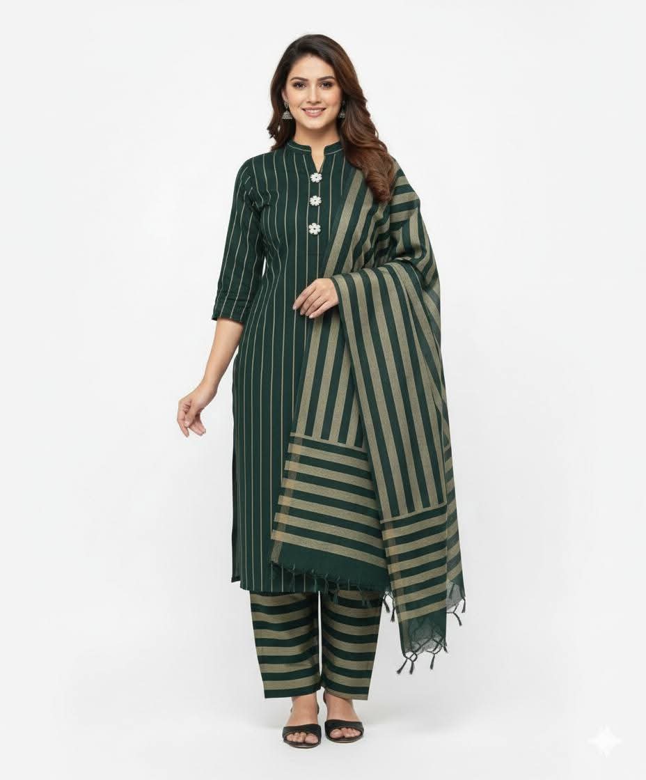Bottle Green Pure Marina suit on model