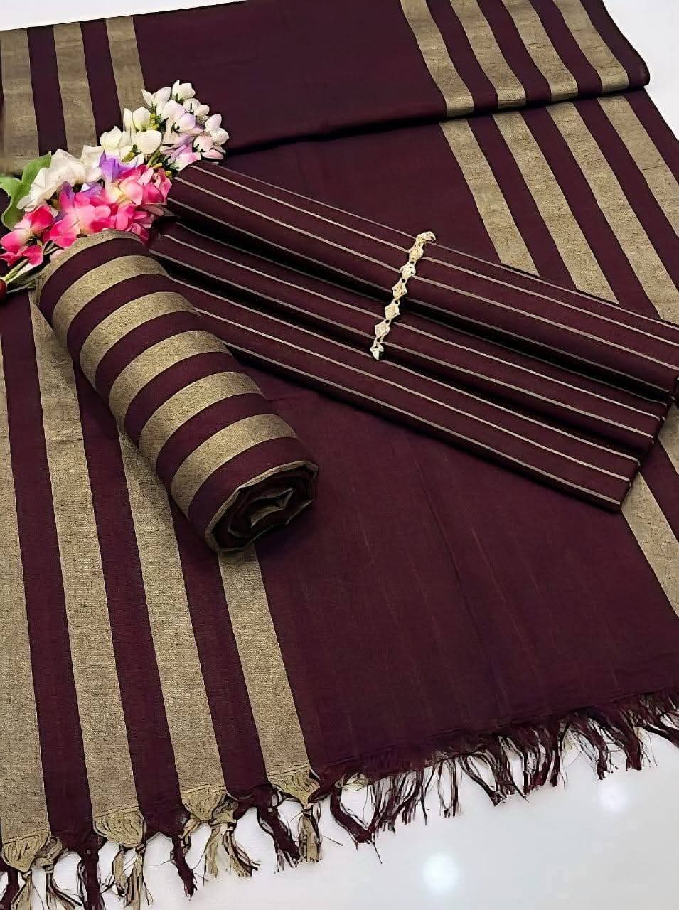 Maroon Marina dupatta and shirt fabric